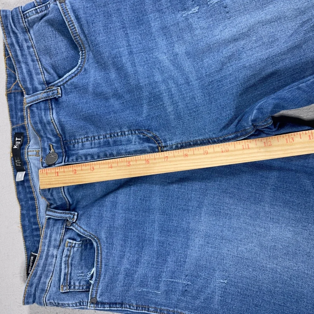 KUT From The‎ Kloth Jeans Women 14 High Rise Distressed Blue Cropped Casual
